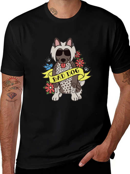 Bad Dog Graphic Tee - Cool Canine Cartoon T-Shirt
