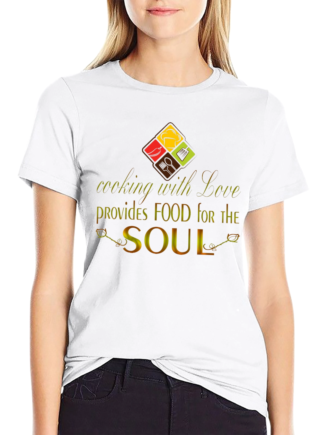 Cooking with Love Black Graphic Tee