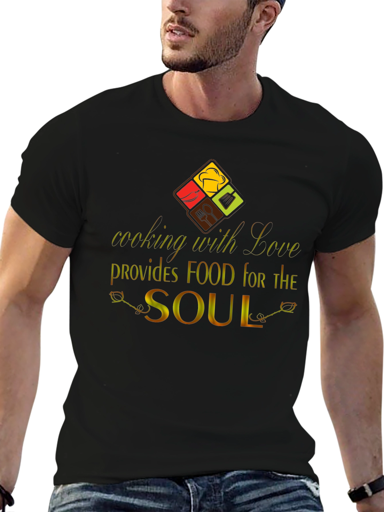 Cooking with Love Black Graphic Tee