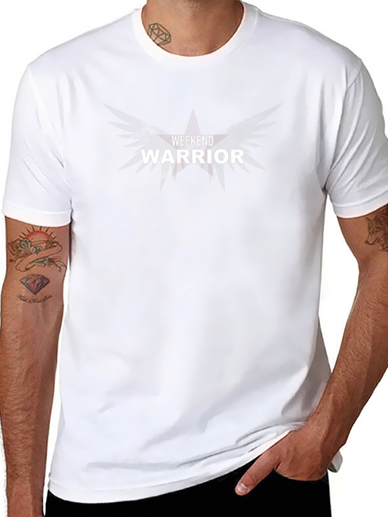 Weekend Warrior Graphic Tee - Black Cotton T-Shirt