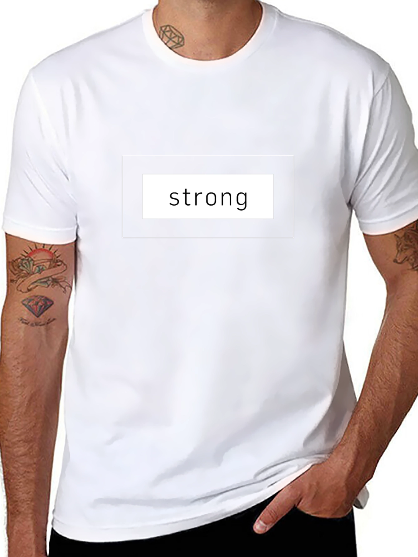 Strong Graphic Tee - Black Cotton T-Shirt