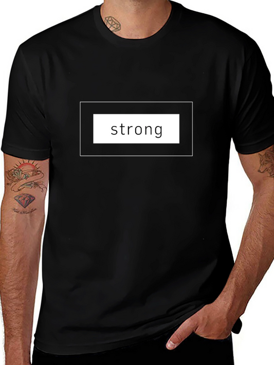 Strong Graphic Tee - Black Cotton T-Shirt