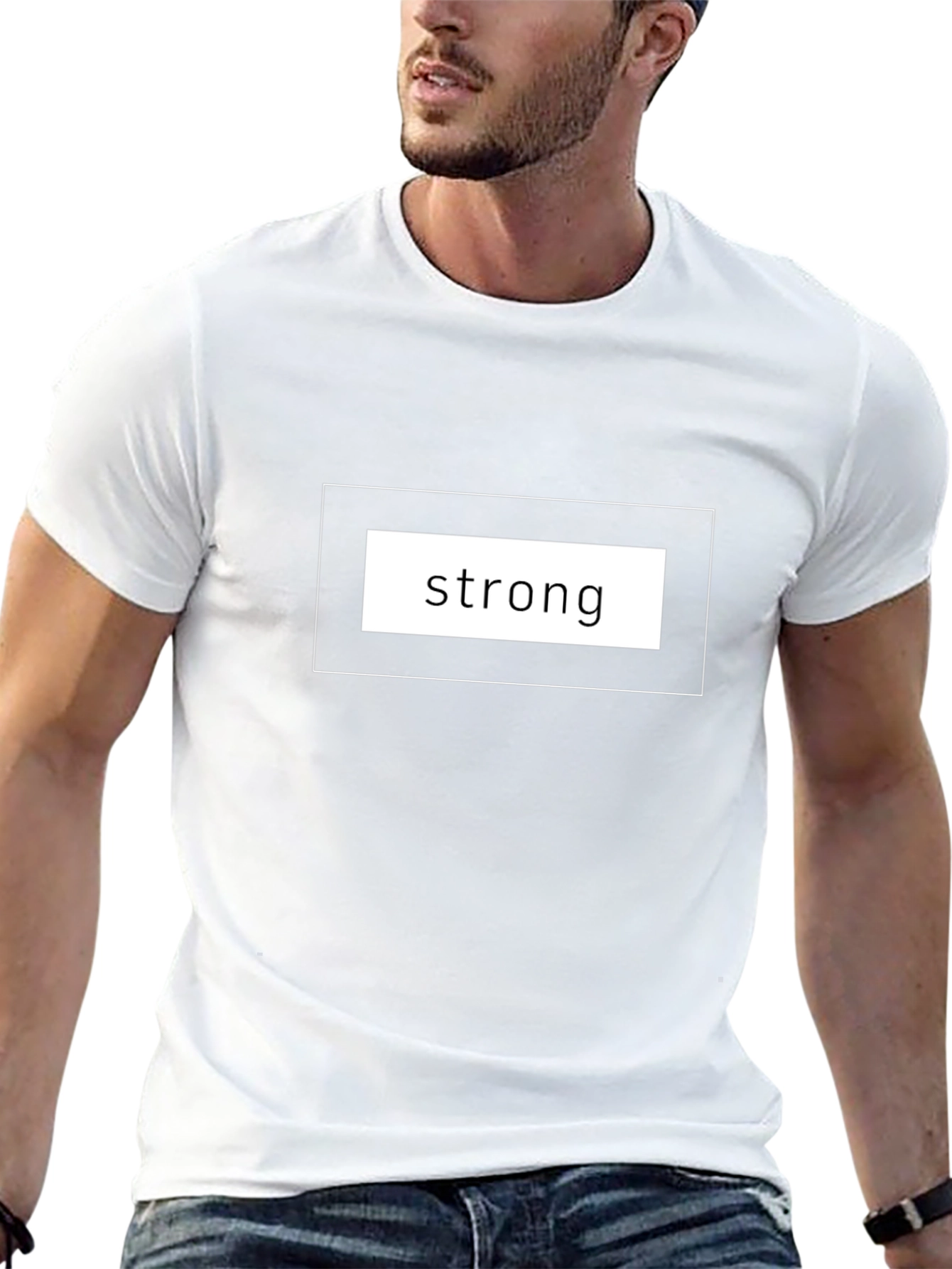 Strong Graphic Tee - Black Cotton T-Shirt