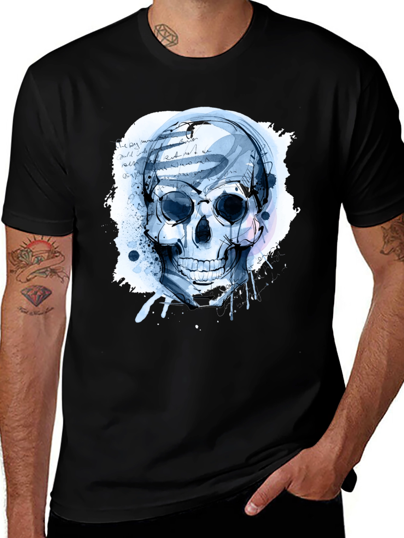 Skull Graphic Tee - Mens Black T-Shirt