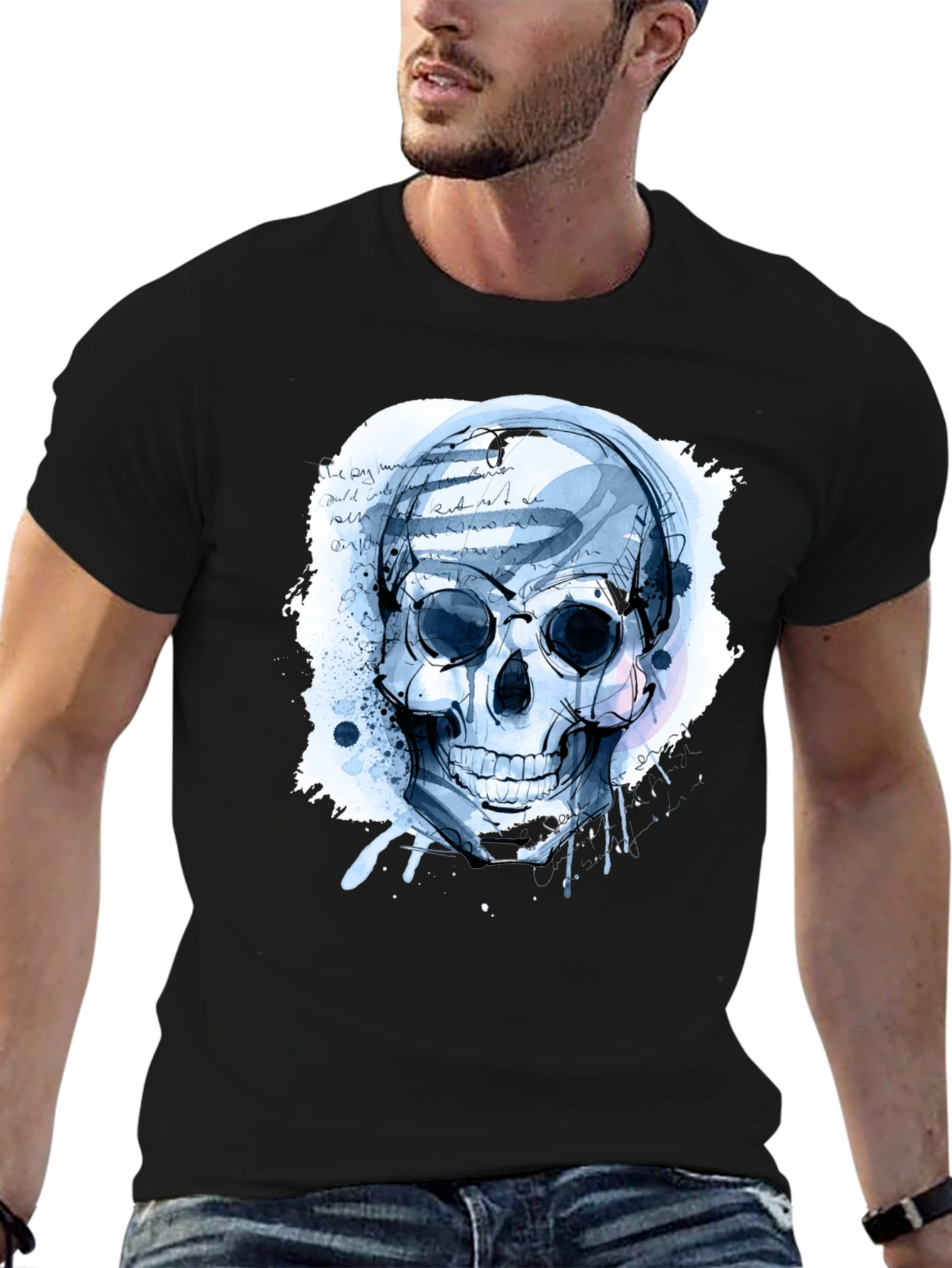 Skull Graphic Tee - Mens Black T-Shirt
