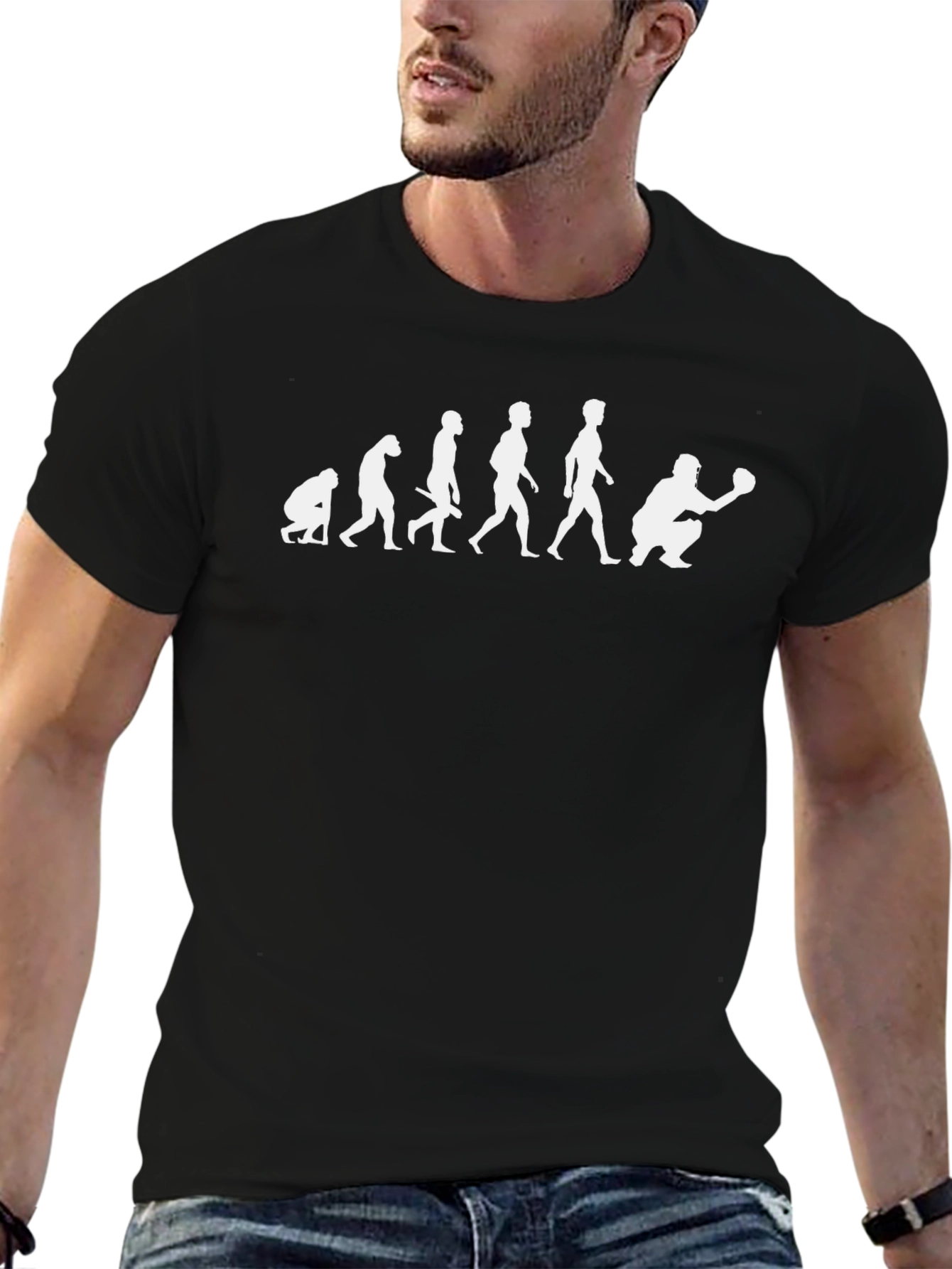 Evolution of Baseball Funny Graphic T-Shirt