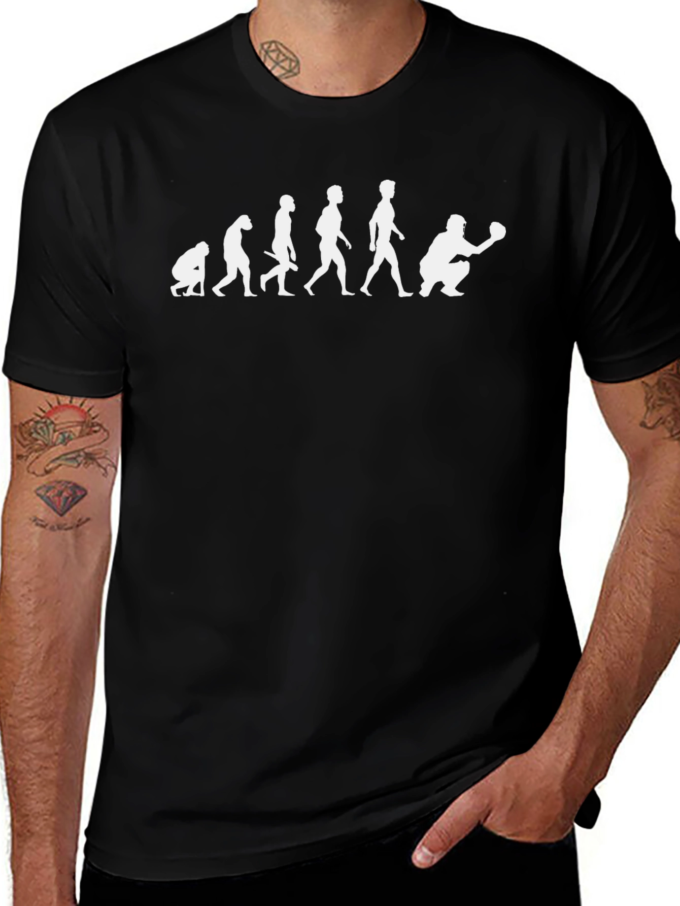 Evolution of Baseball Funny Graphic T-Shirt