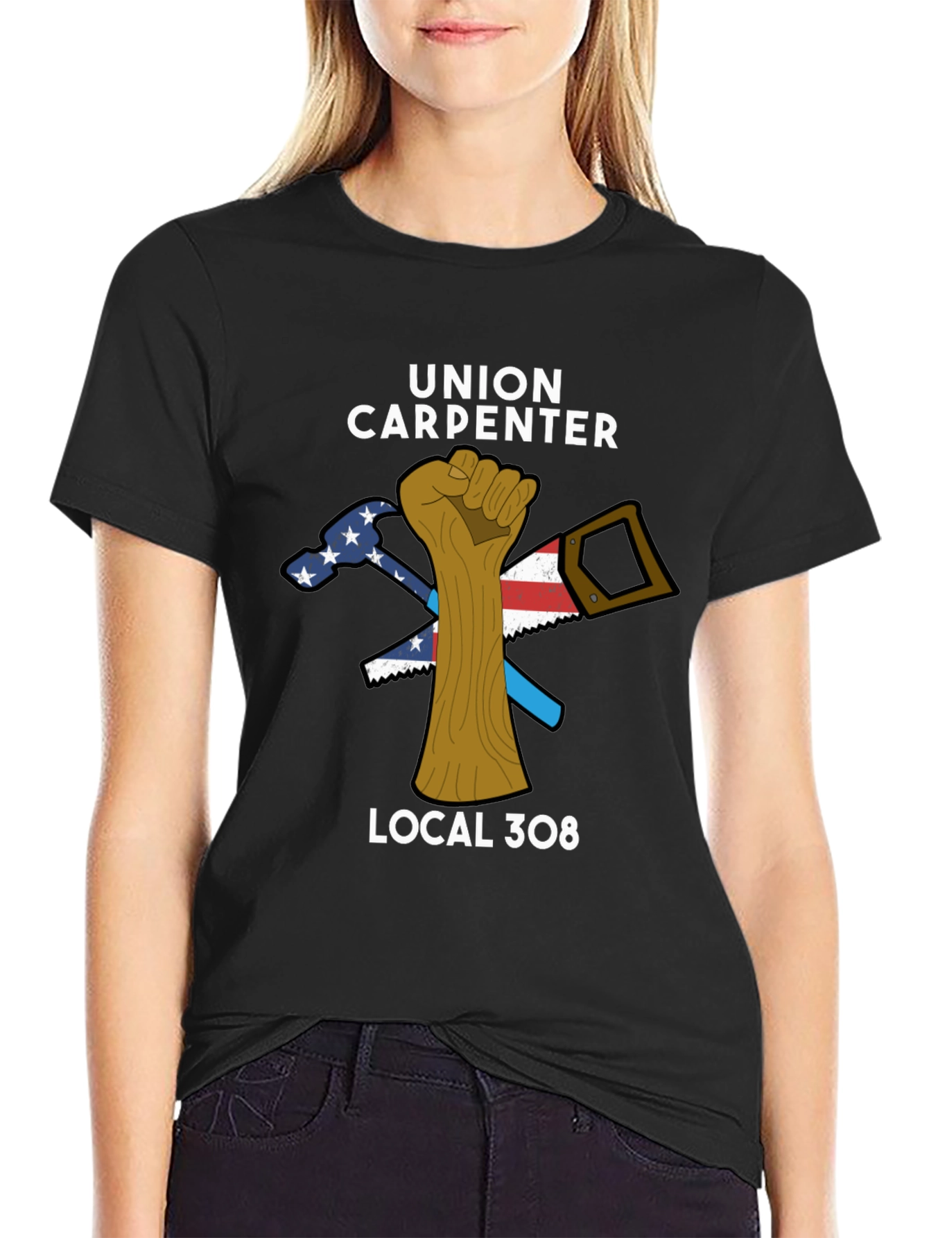 Union Carpenter T-Shirt - Local 308 Black Tee