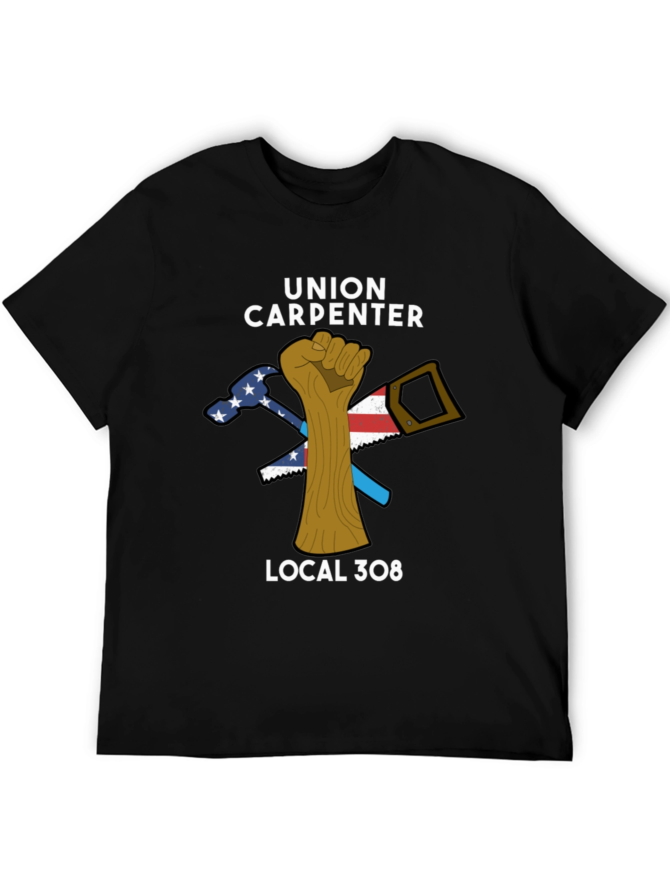Union Carpenter T-Shirt - Local 308 Black Tee