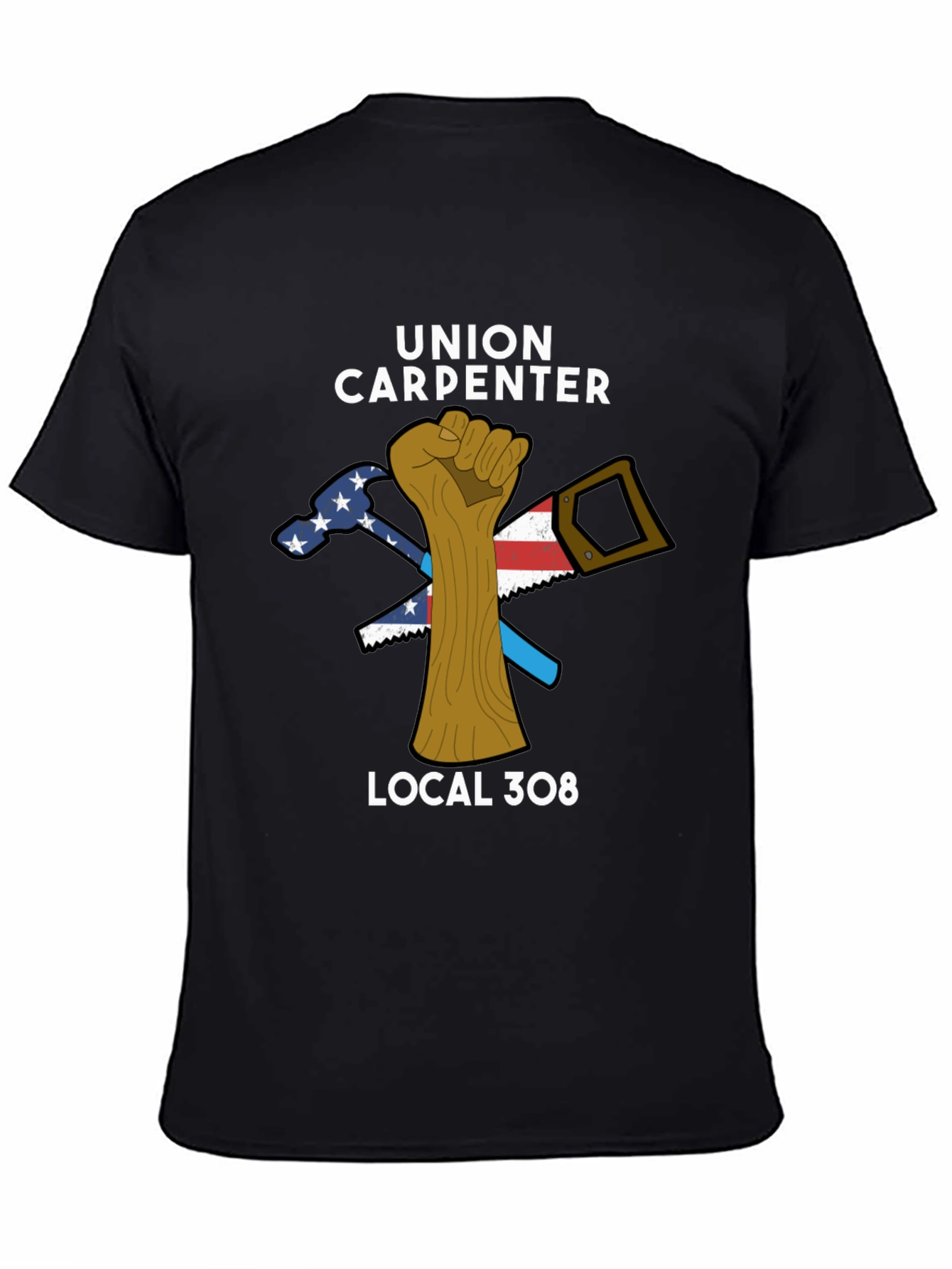 Union Carpenter T-Shirt - Local 308 Black Tee
