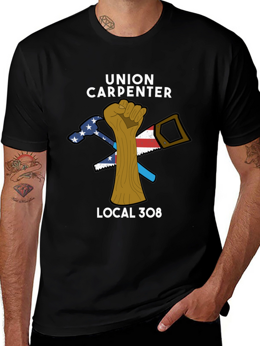 Union Carpenter T-Shirt - Local 308 Black Tee