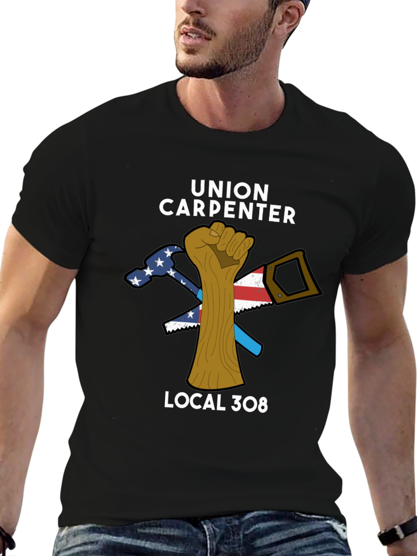 Union Carpenter T-Shirt - Local 308 Black Tee