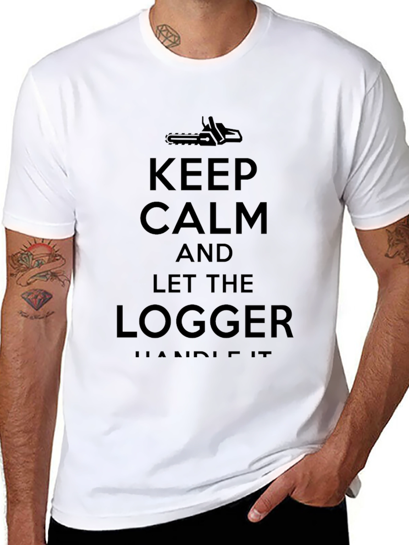 Keep Calm Logger T-Shirt - Black Cotton Tee