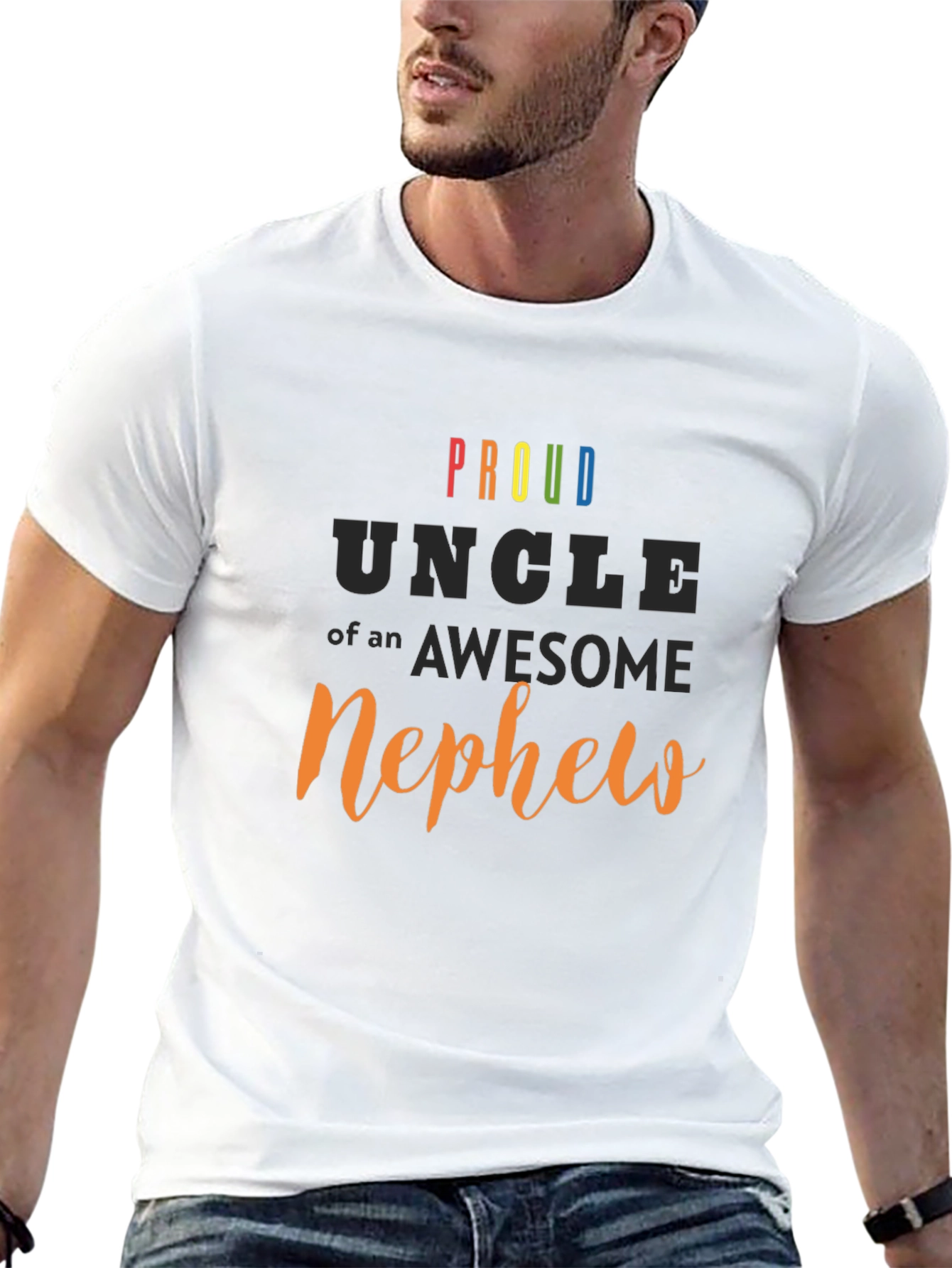 Proud Uncle of an Awesome Nephew Black T-Shirt