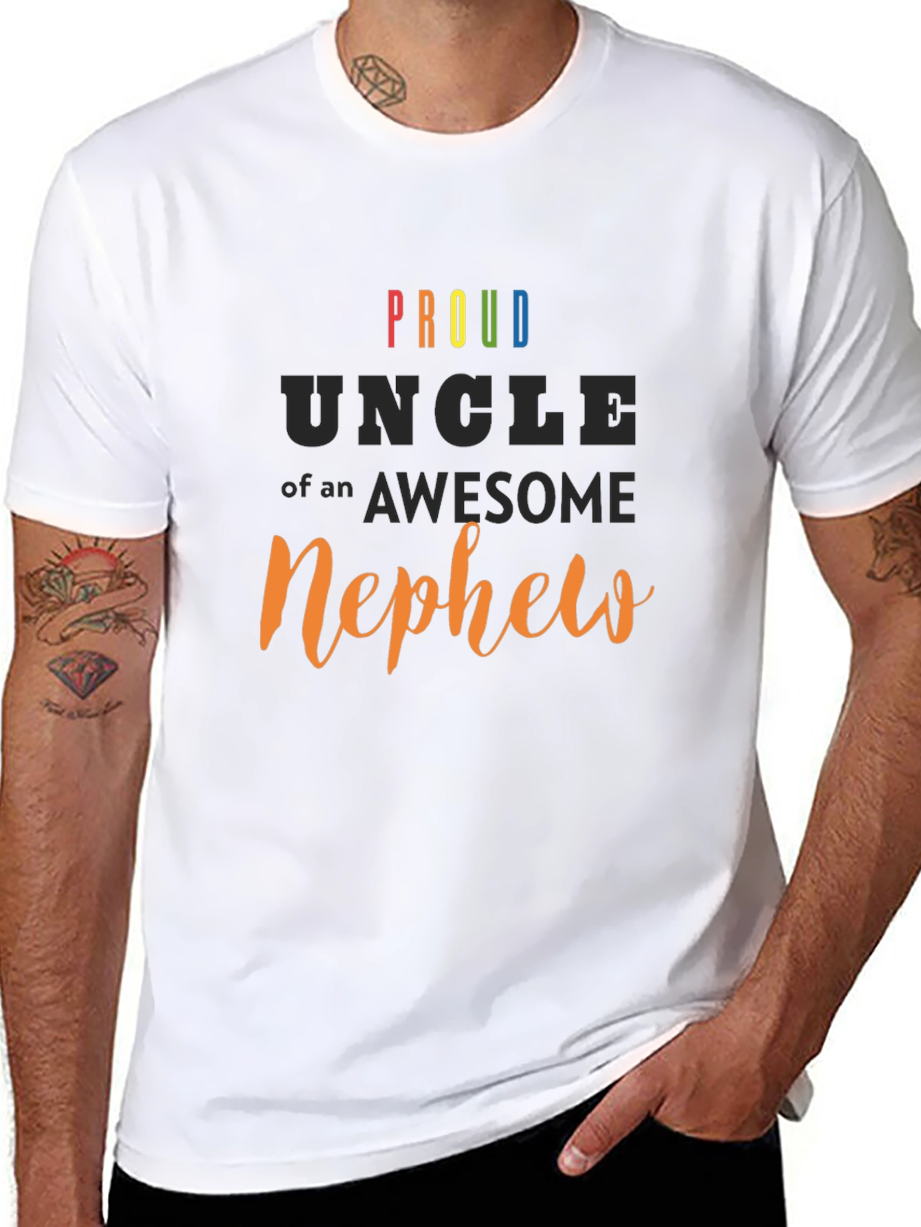 Proud Uncle of an Awesome Nephew Black T-Shirt