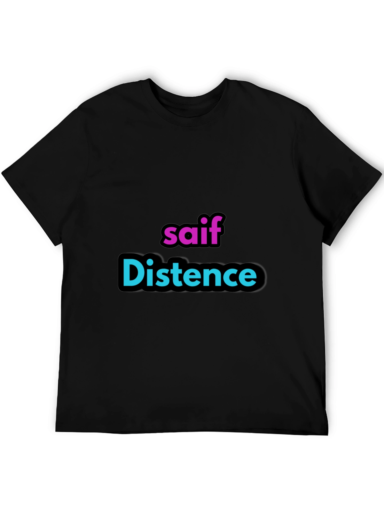 Personalized saif Distence Black T-Shirt