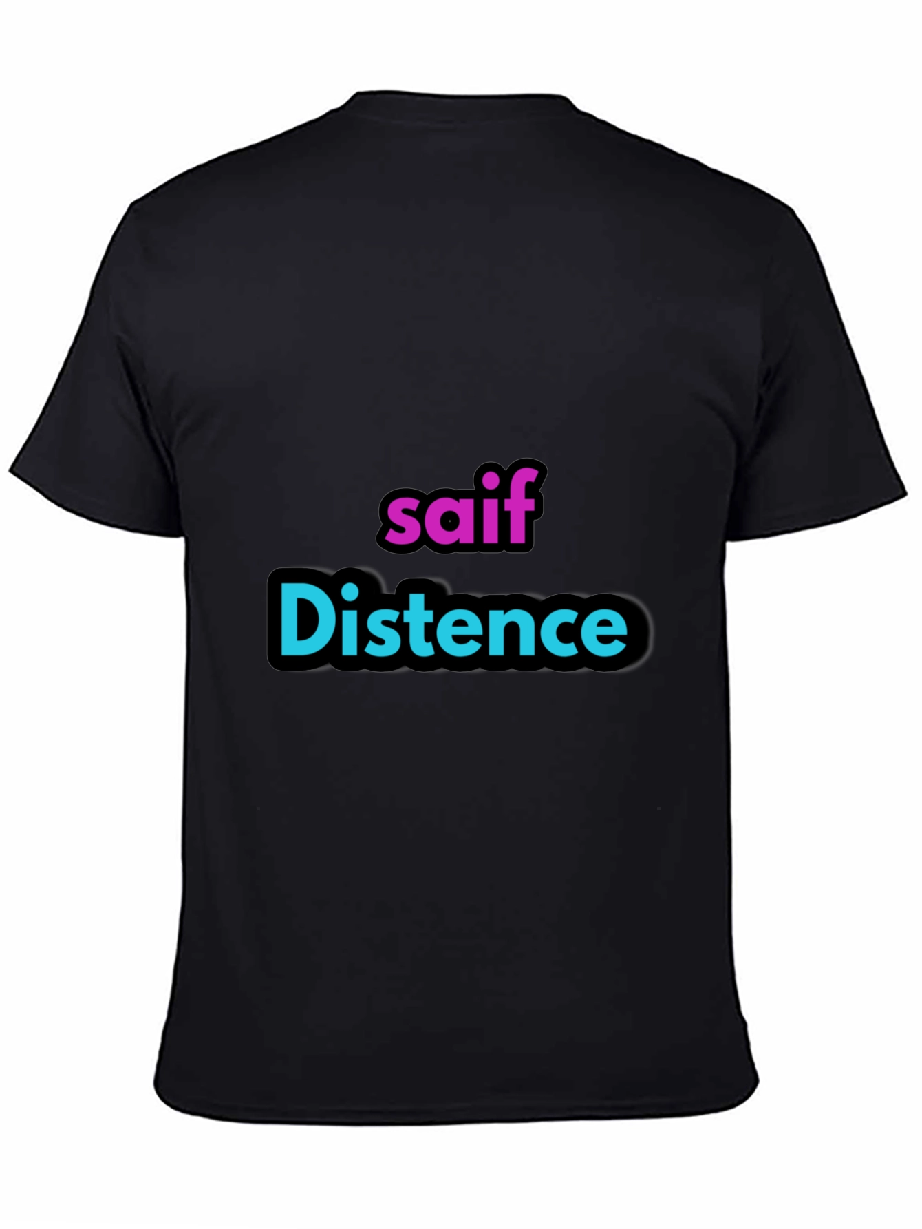Personalized saif Distence Black T-Shirt