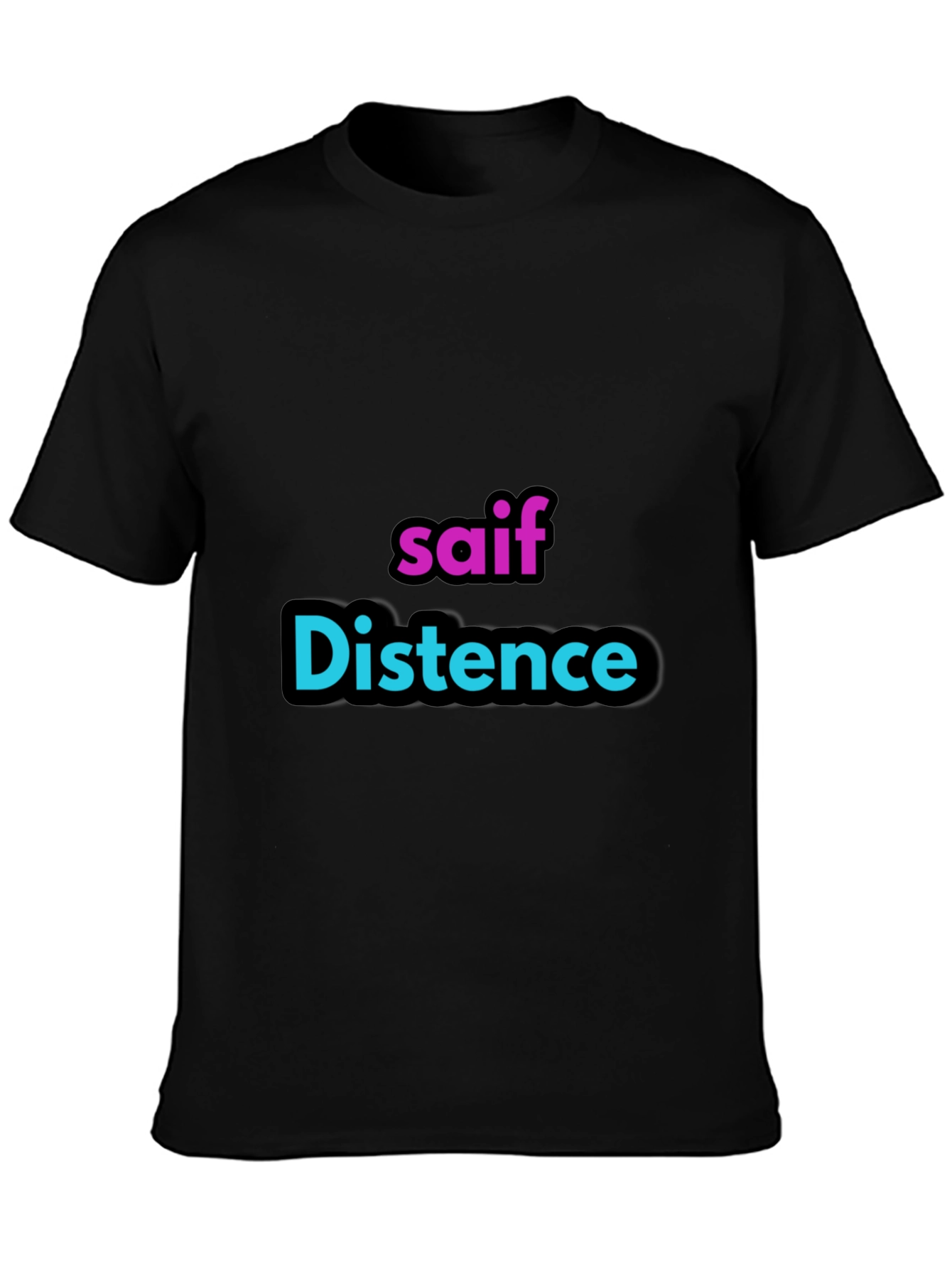 Personalized saif Distence Black T-Shirt