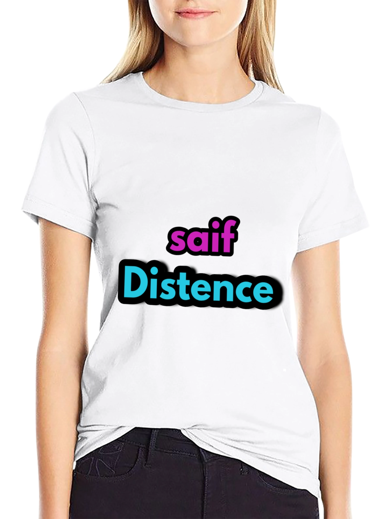 Personalized saif Distence Black T-Shirt