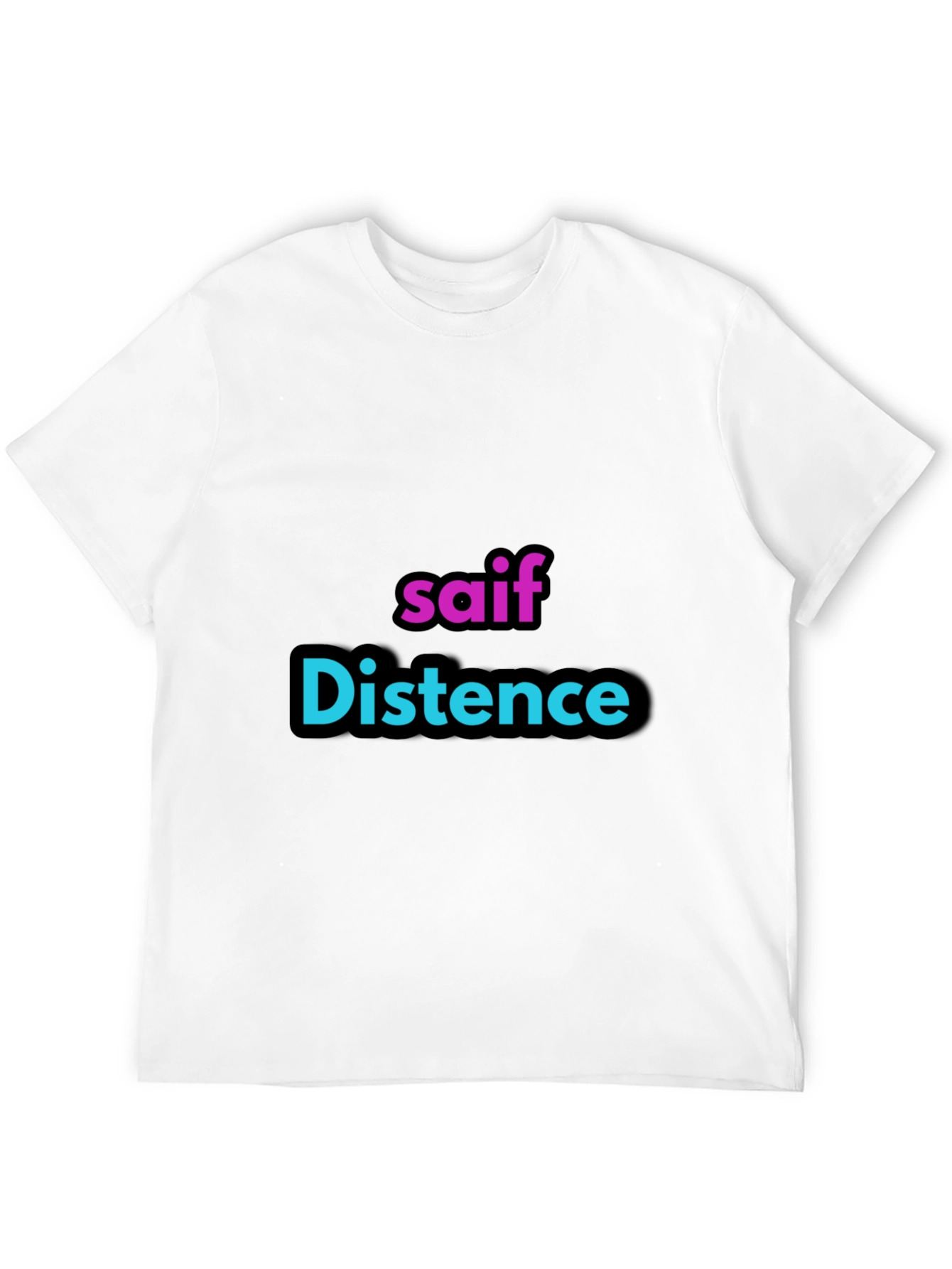 Personalized saif Distence Black T-Shirt