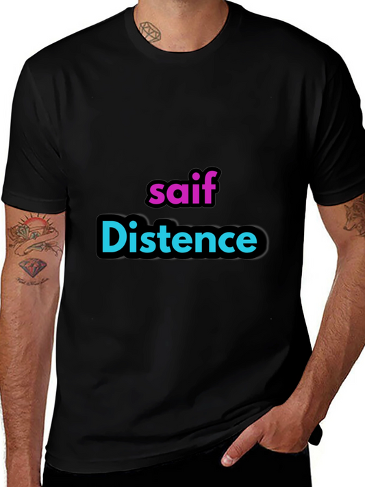 Personalized saif Distence Black T-Shirt