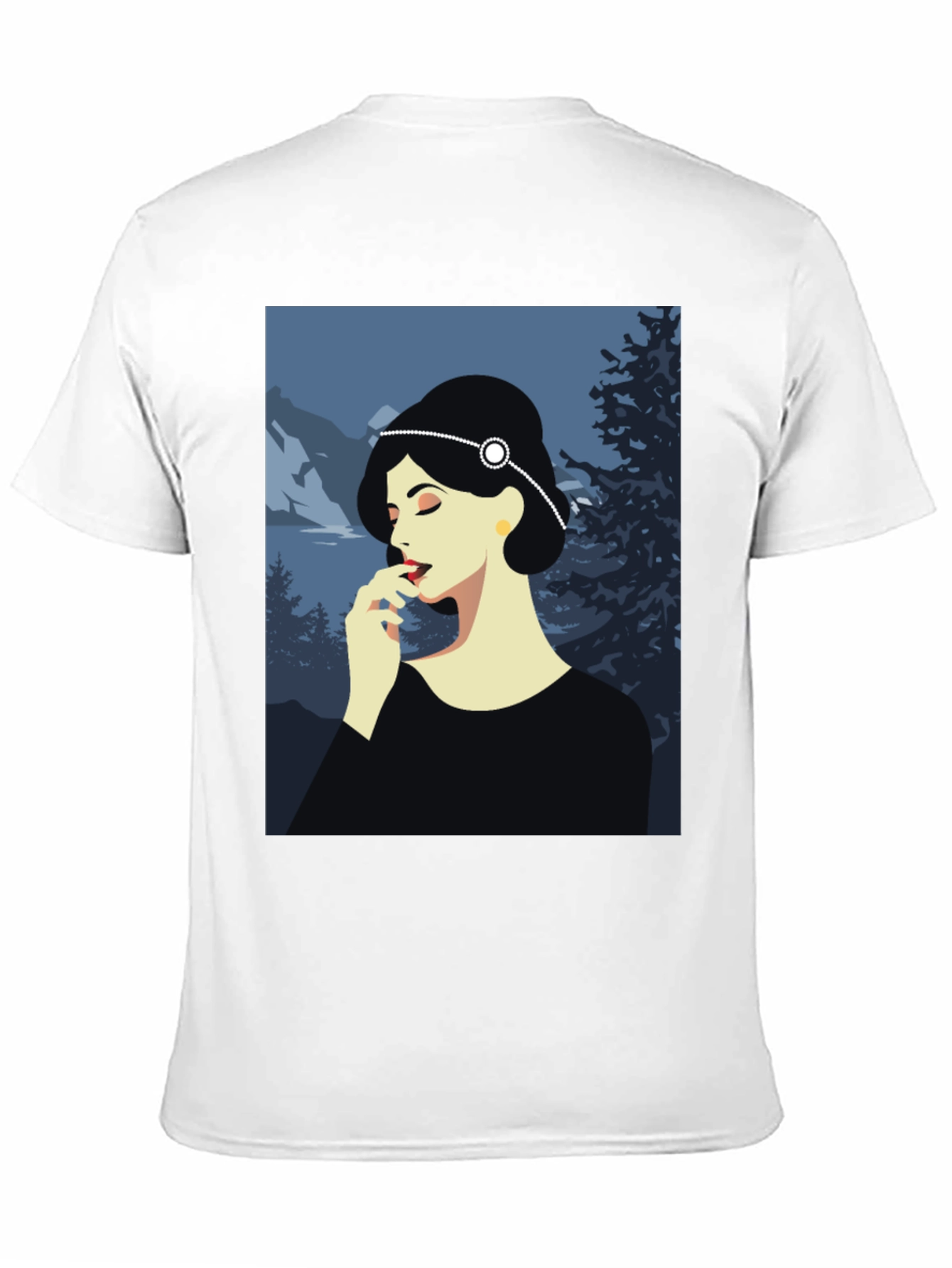 Elegant Woman Art Print Black T-Shirt