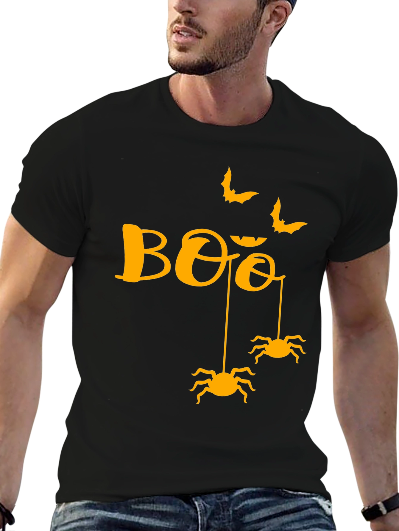 Halloween Boo Spiders & Bats Graphic Tee