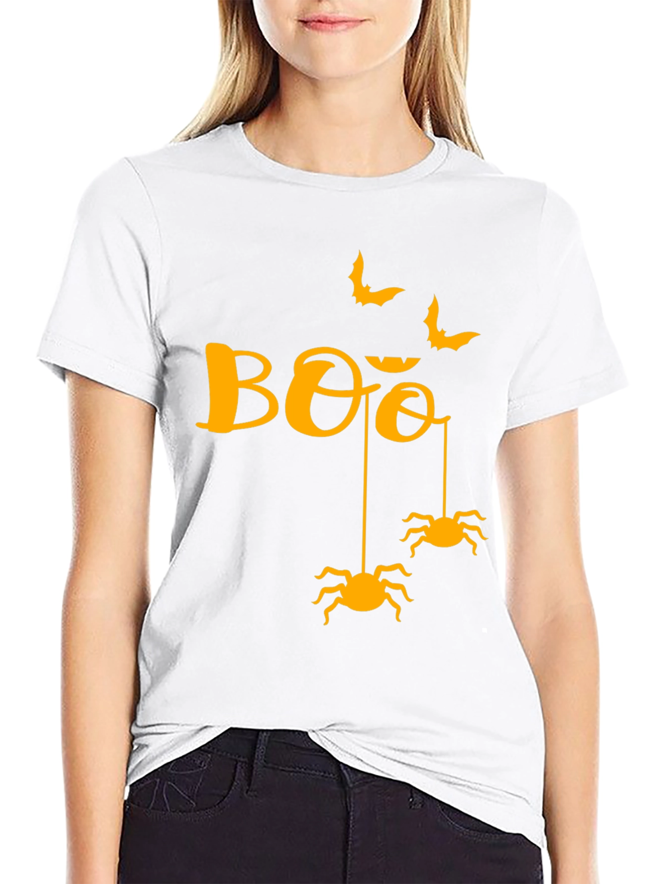 Halloween Boo Spiders & Bats Graphic Tee