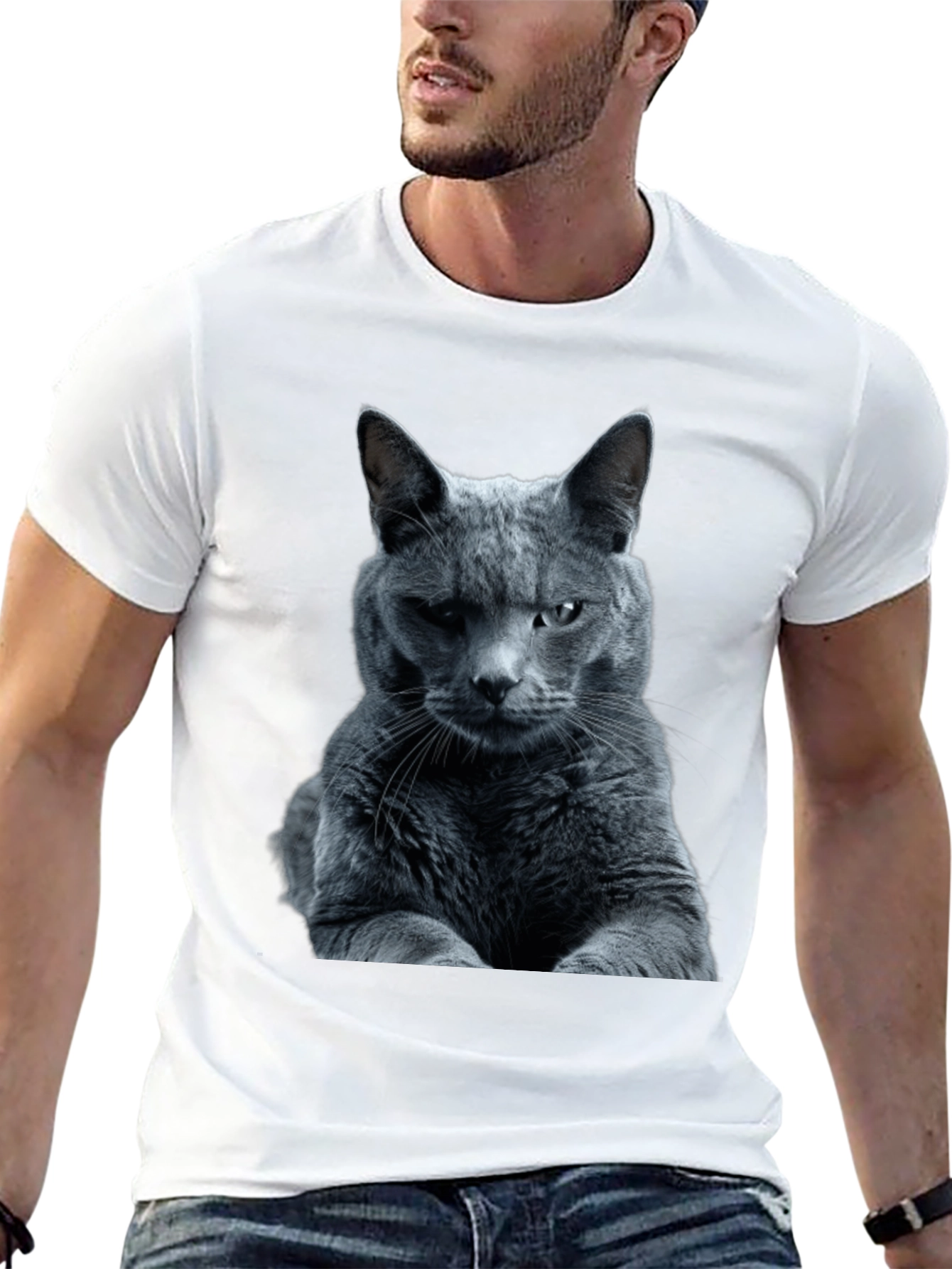 Cool Cat Graphic Tee - Mens Black T-Shirt