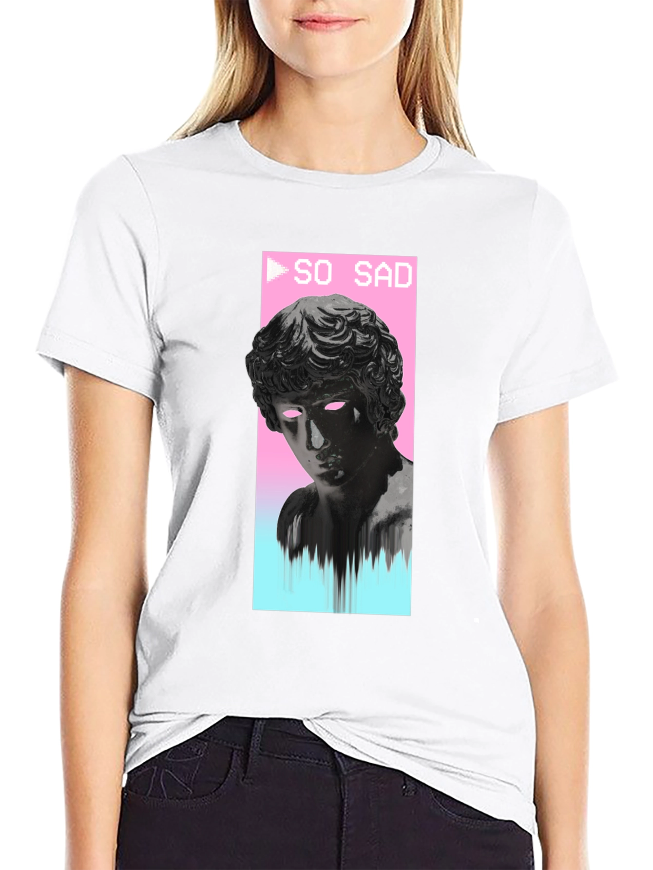 So Sad Vaporwave Aesthetic Black T-Shirt