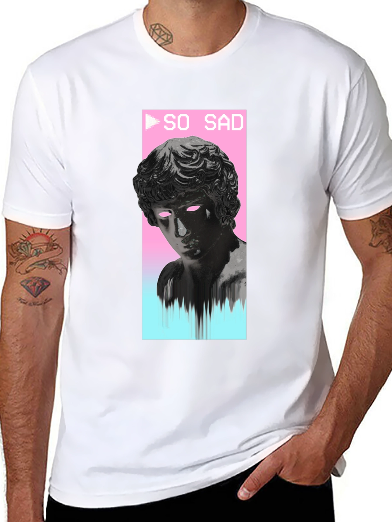 So Sad Vaporwave Aesthetic Black T-Shirt