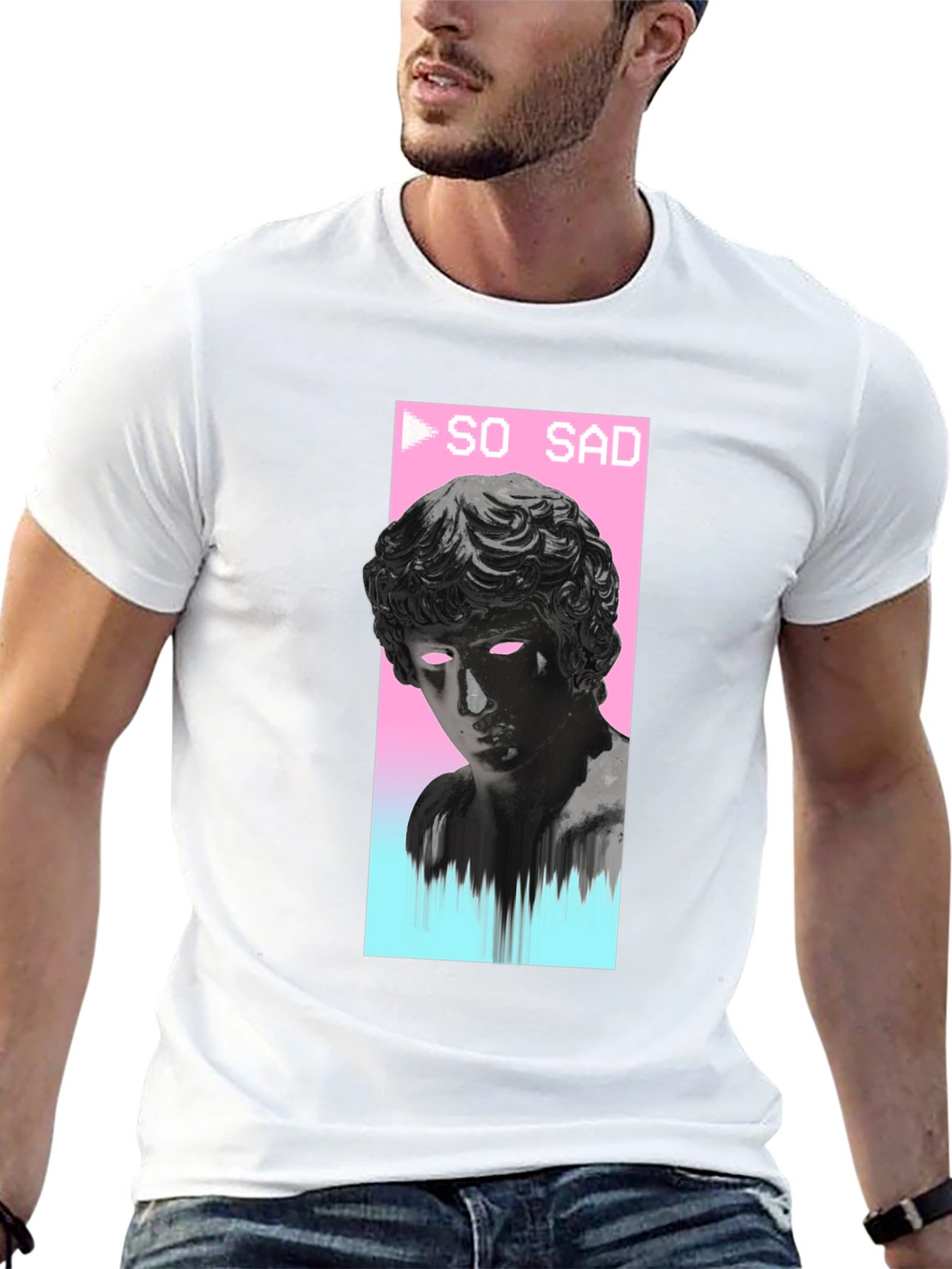 So Sad Vaporwave Aesthetic Black T-Shirt