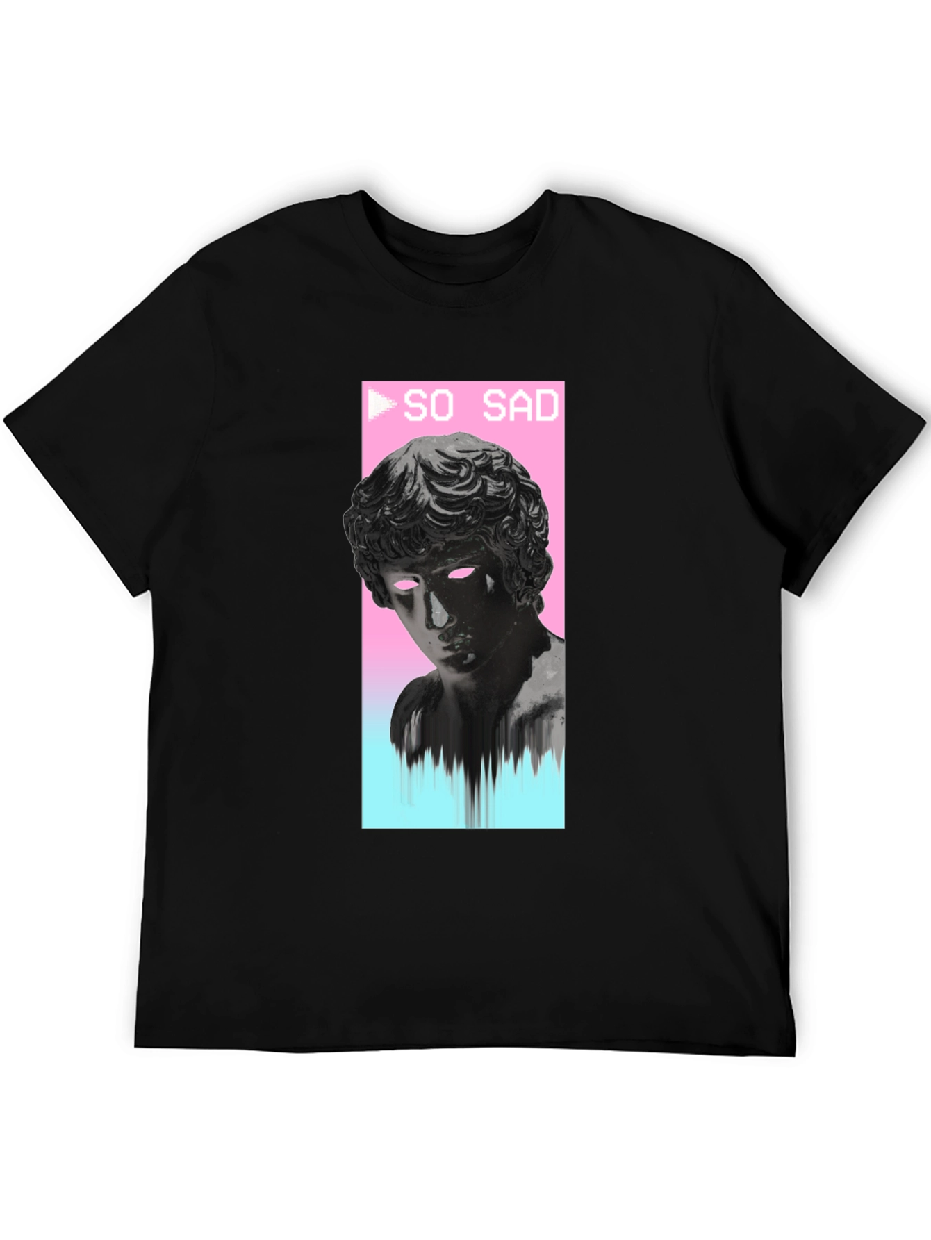 So Sad Vaporwave Aesthetic Black T-Shirt