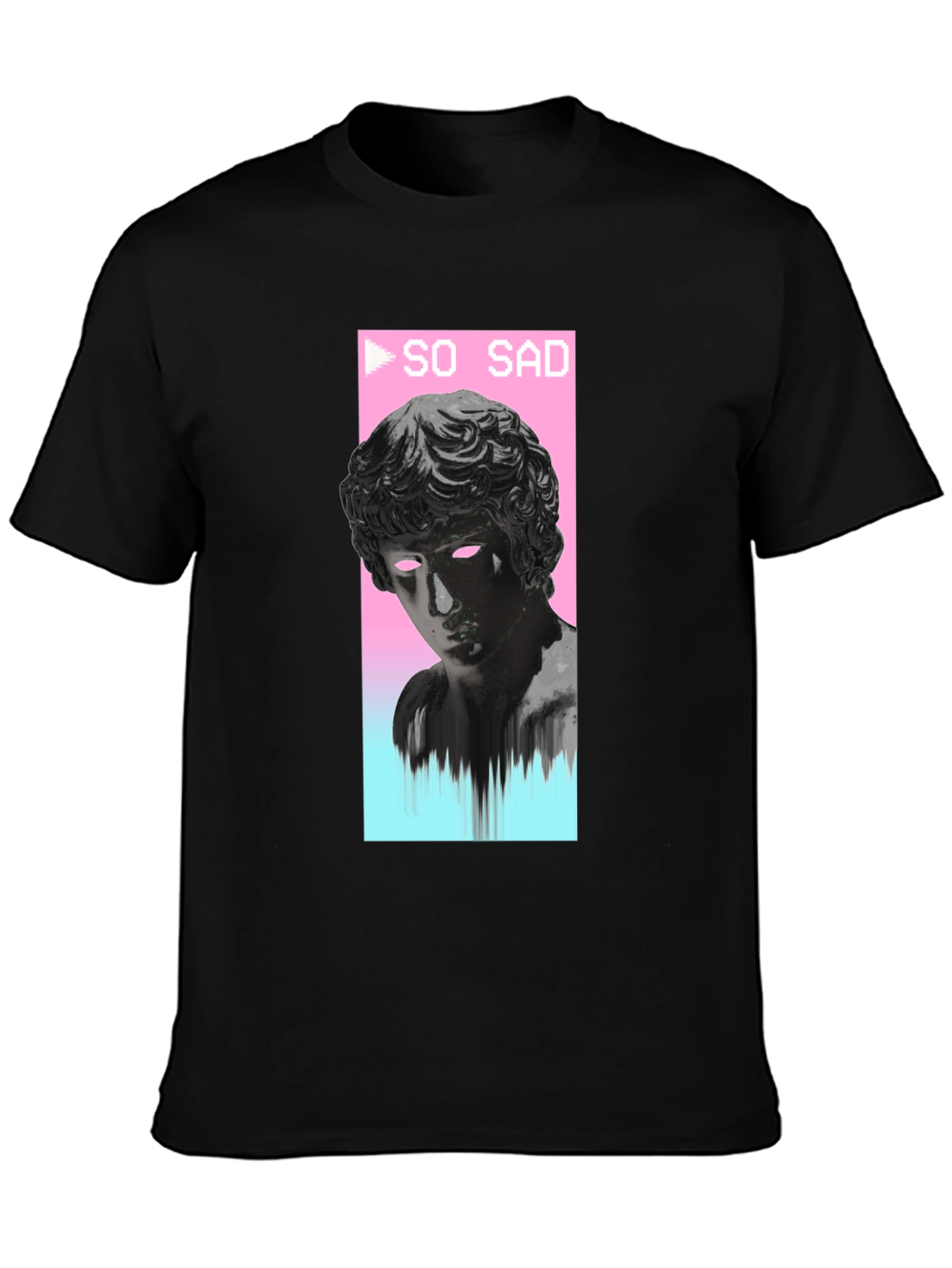 So Sad Vaporwave Aesthetic Black T-Shirt