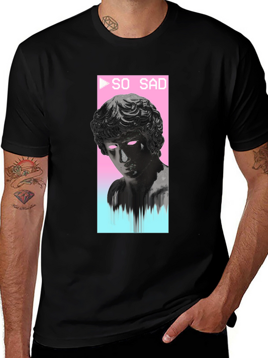 So Sad Vaporwave Aesthetic Black T-Shirt