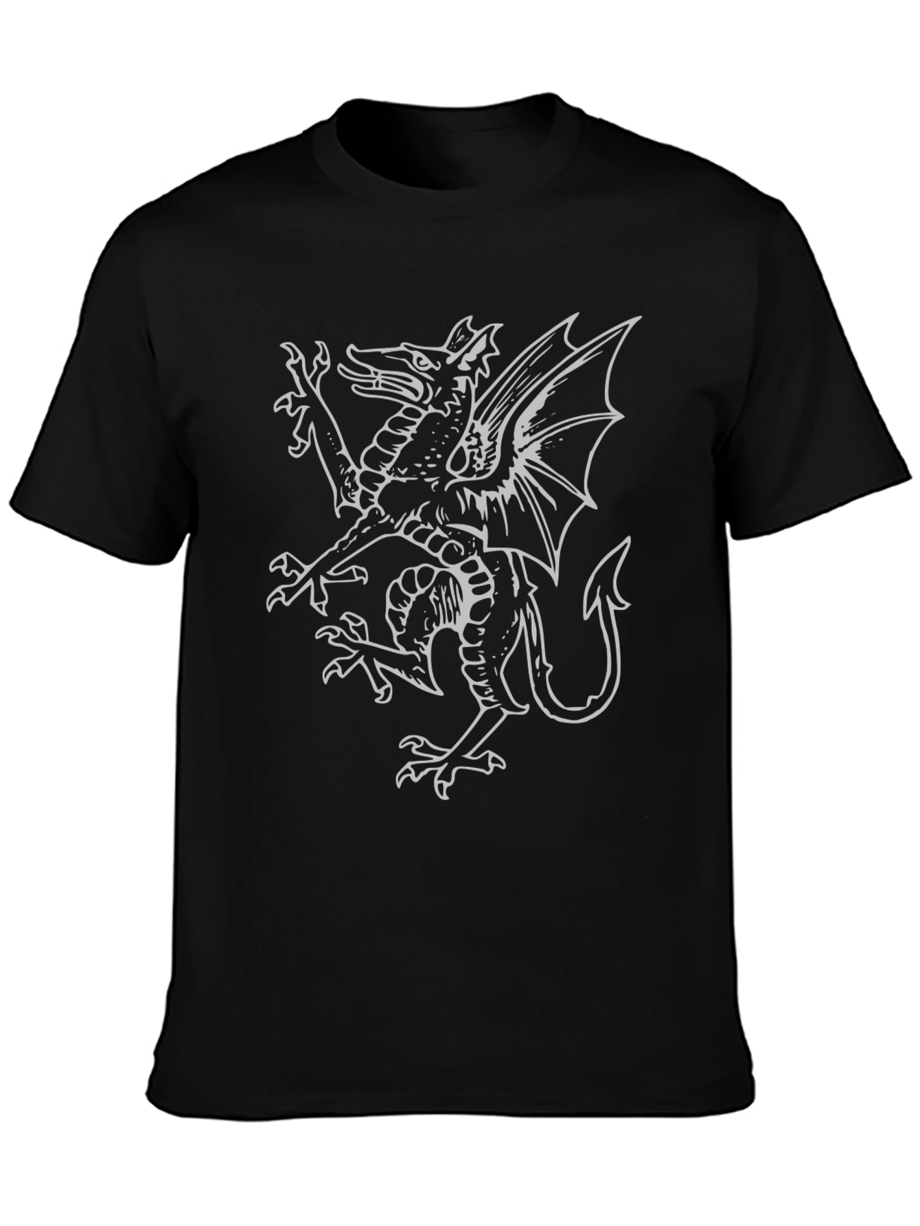 Welsh Dragon T-Shirt - Black Cotton Tee