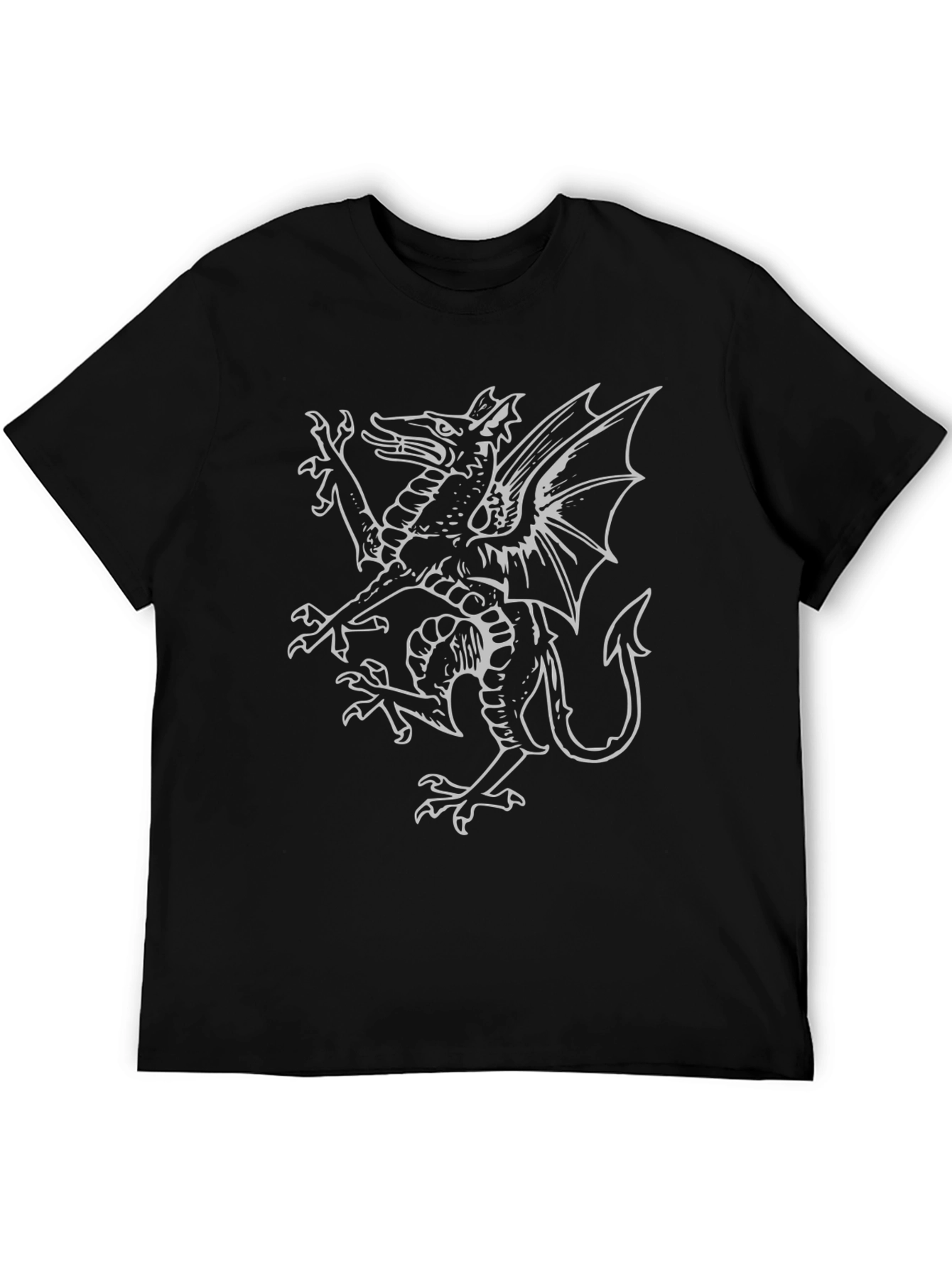 Welsh Dragon T-Shirt - Black Cotton Tee