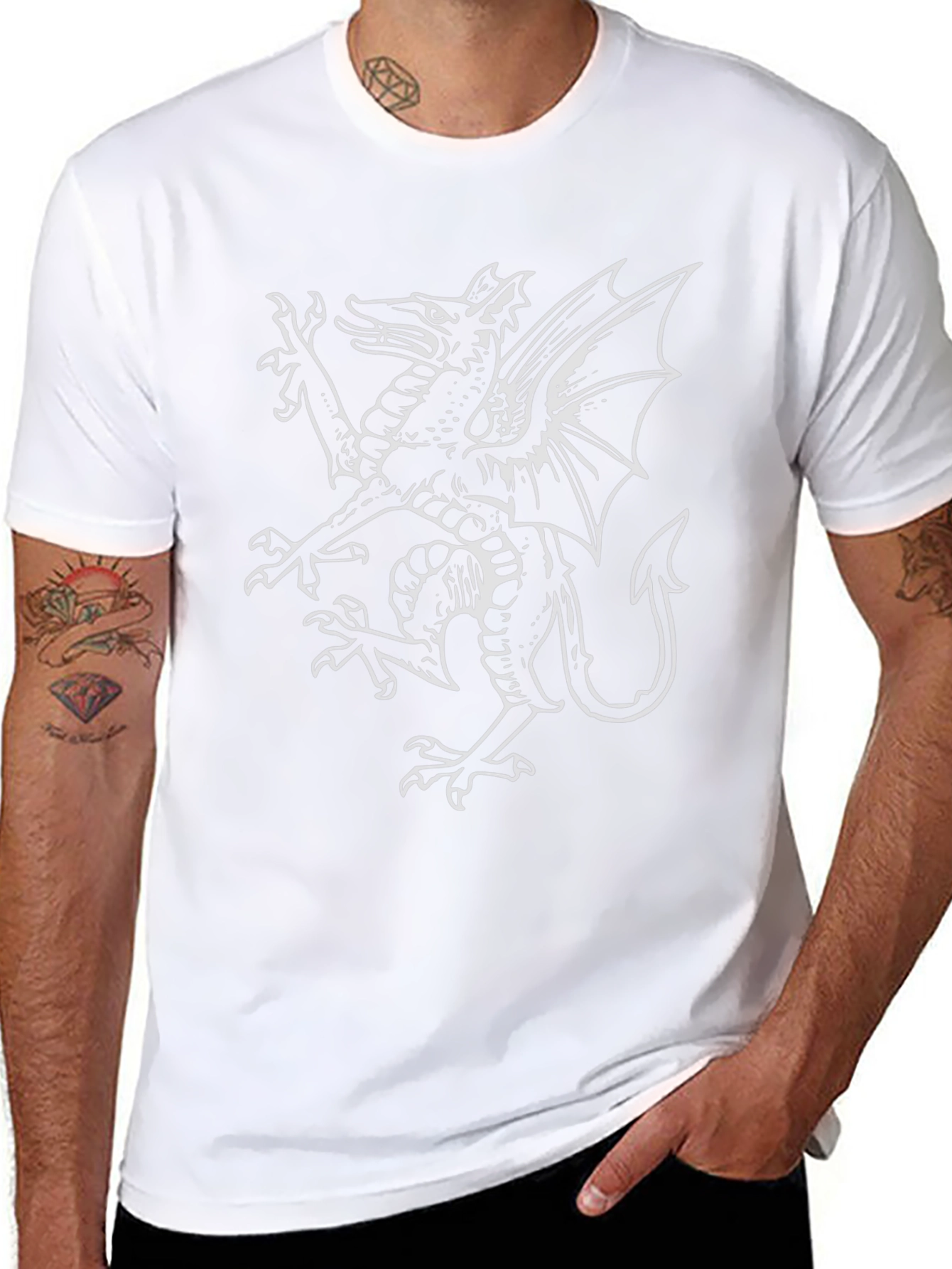 Welsh Dragon T-Shirt - Black Cotton Tee
