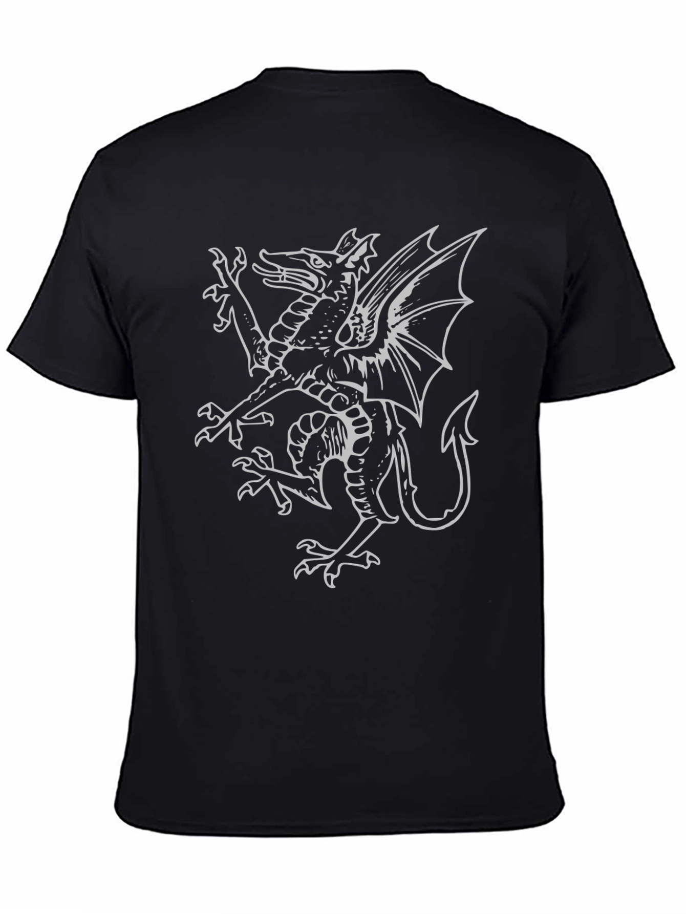 Welsh Dragon T-Shirt - Black Cotton Tee