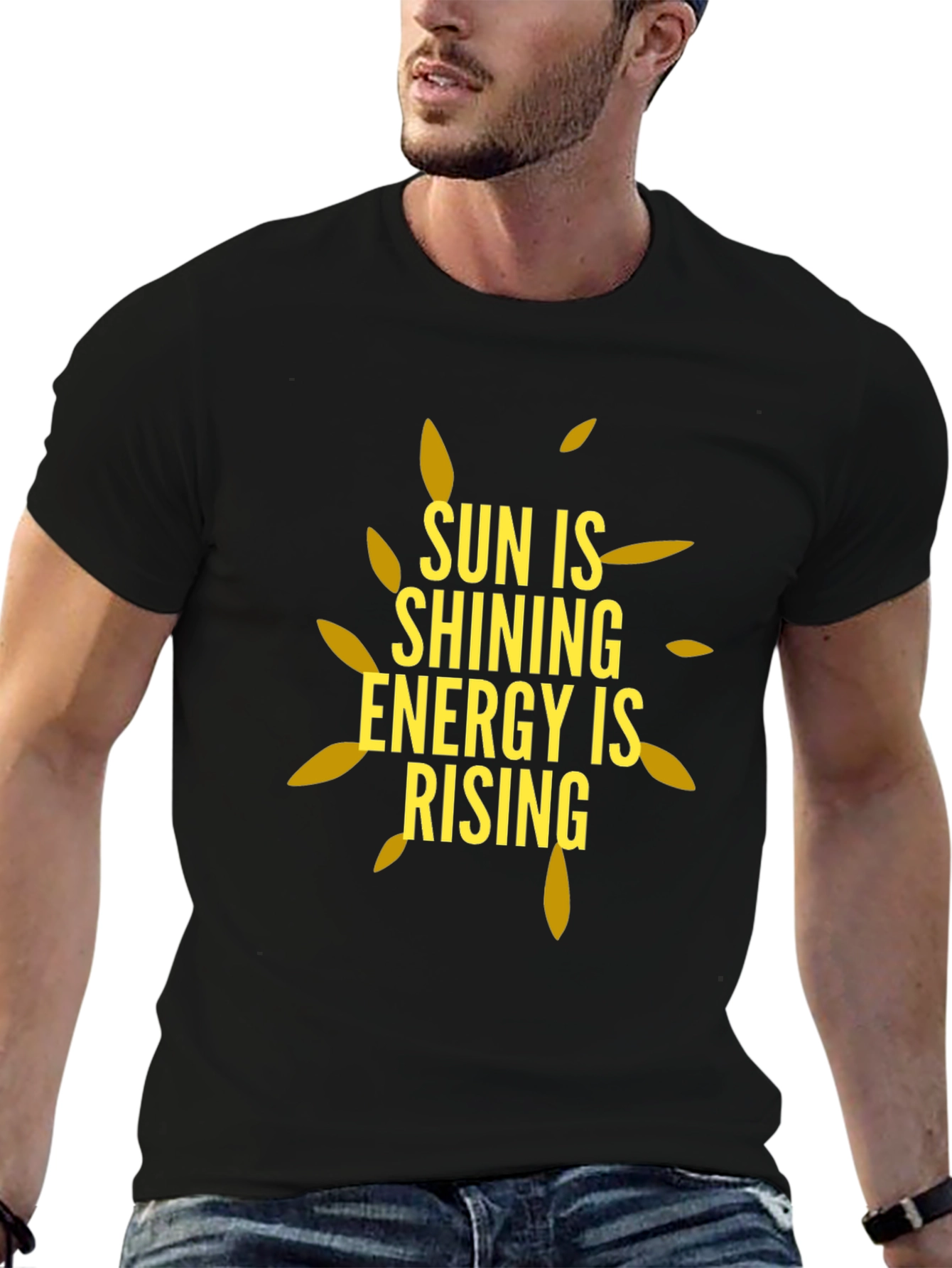 Sun is Shining Energy is Rising Black T-Shirt