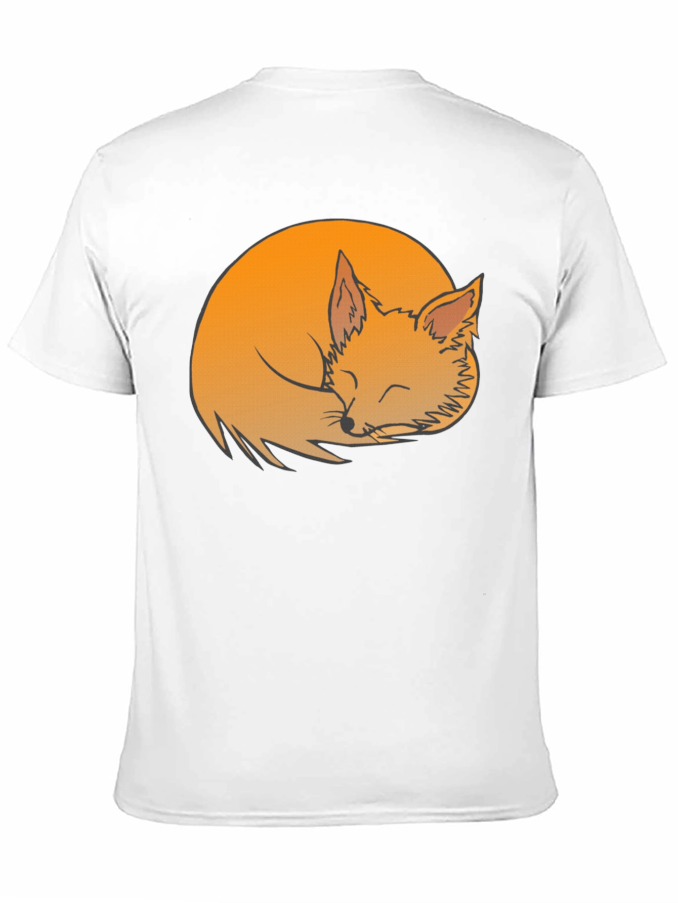 Sleeping Fox Graphic Tee - Soft Black Cotton Shirt