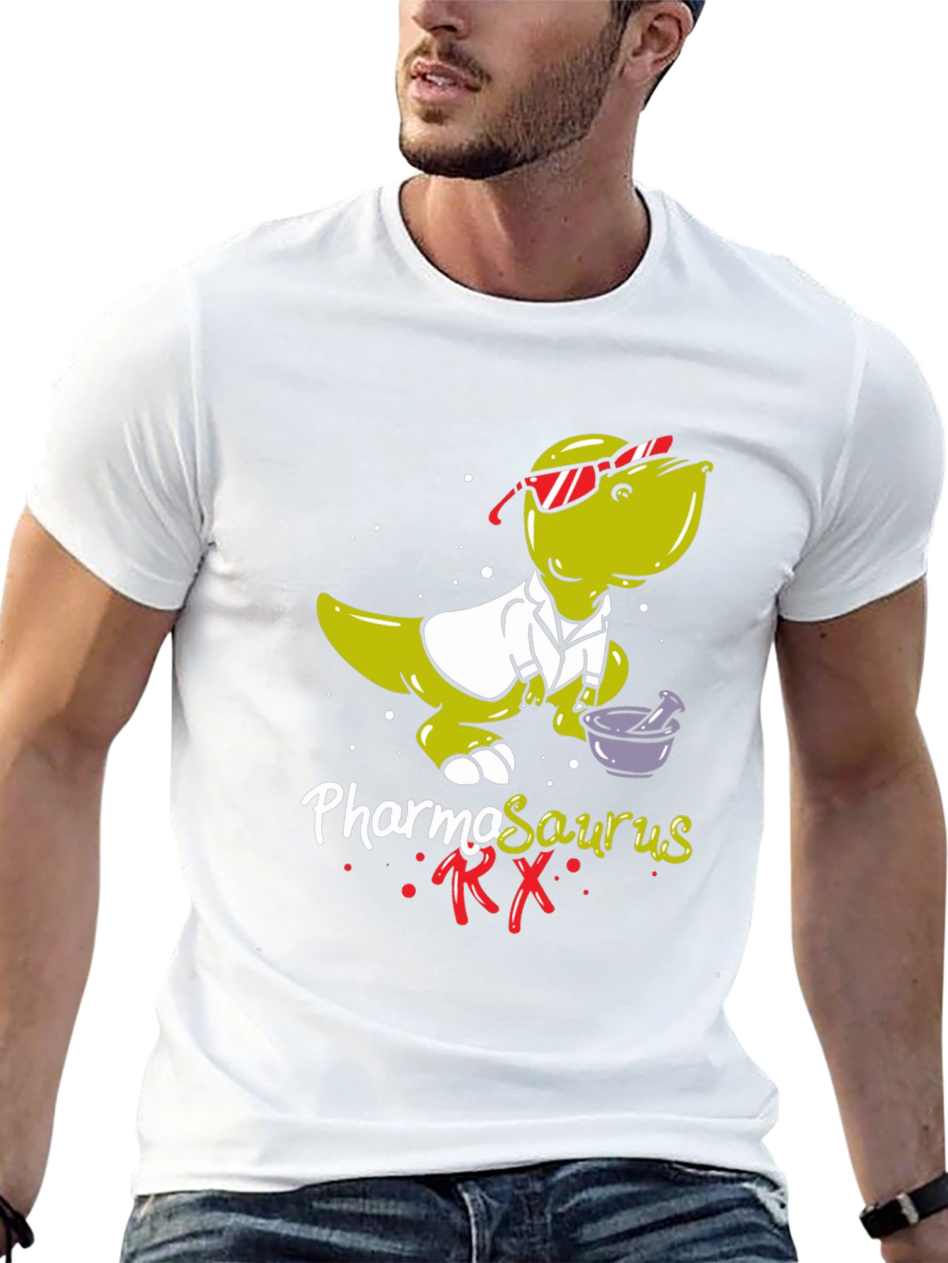 Pharmasaurus RX T-Shirt - Funny Pharmacist Dinosaur Tee