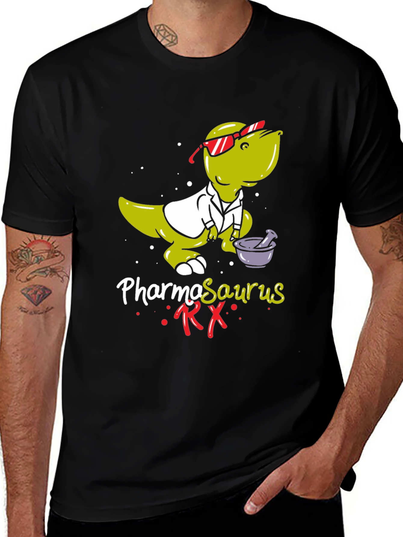 Pharmasaurus RX T-Shirt - Funny Pharmacist Dinosaur Tee