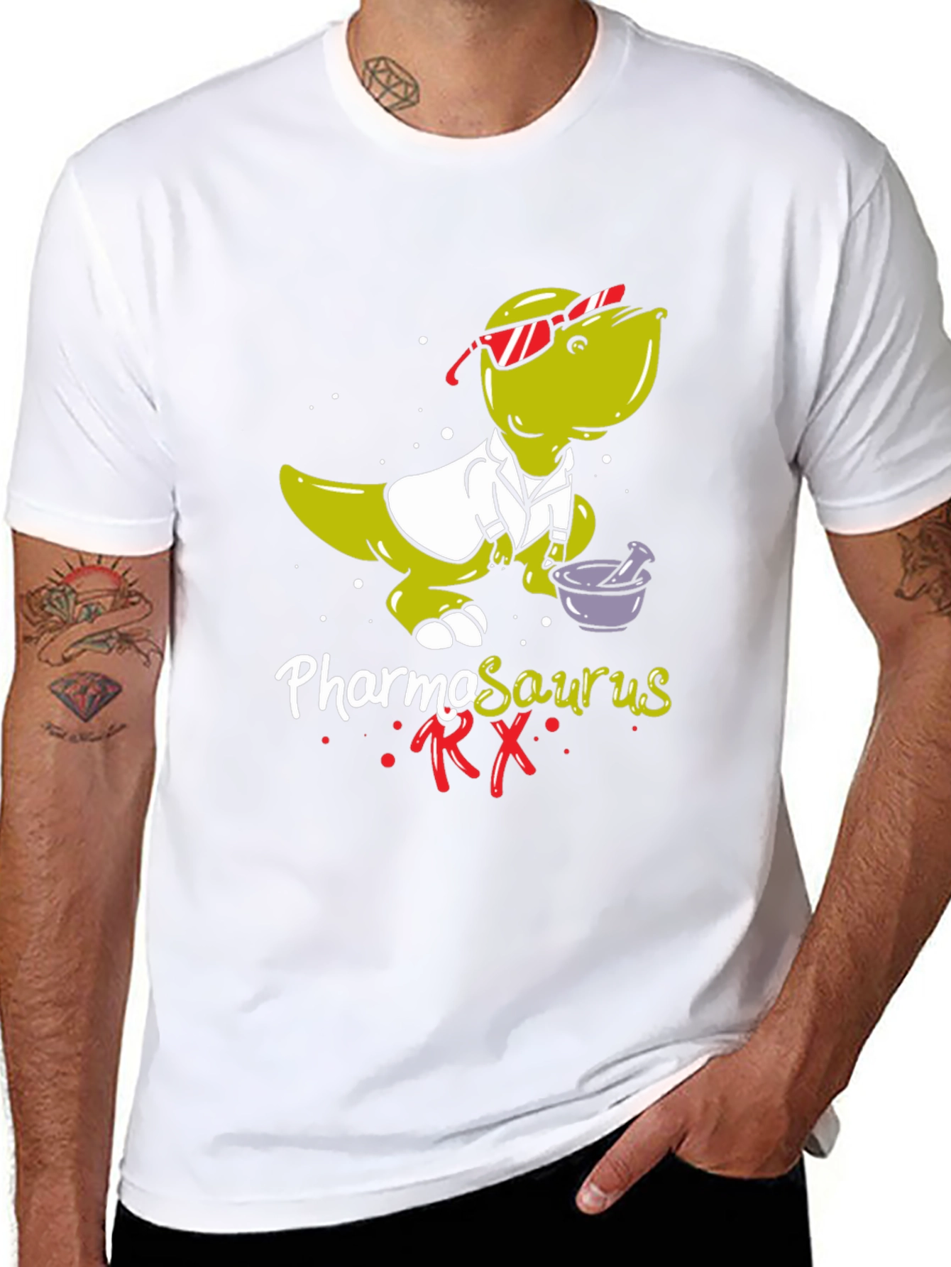 Pharmasaurus RX T-Shirt - Funny Pharmacist Dinosaur Tee