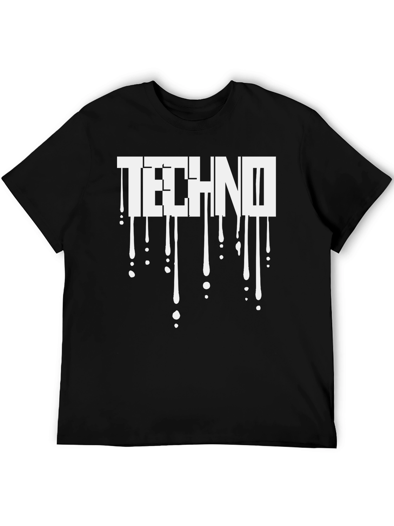 Techno Drip Graphic T-Shirt - Black