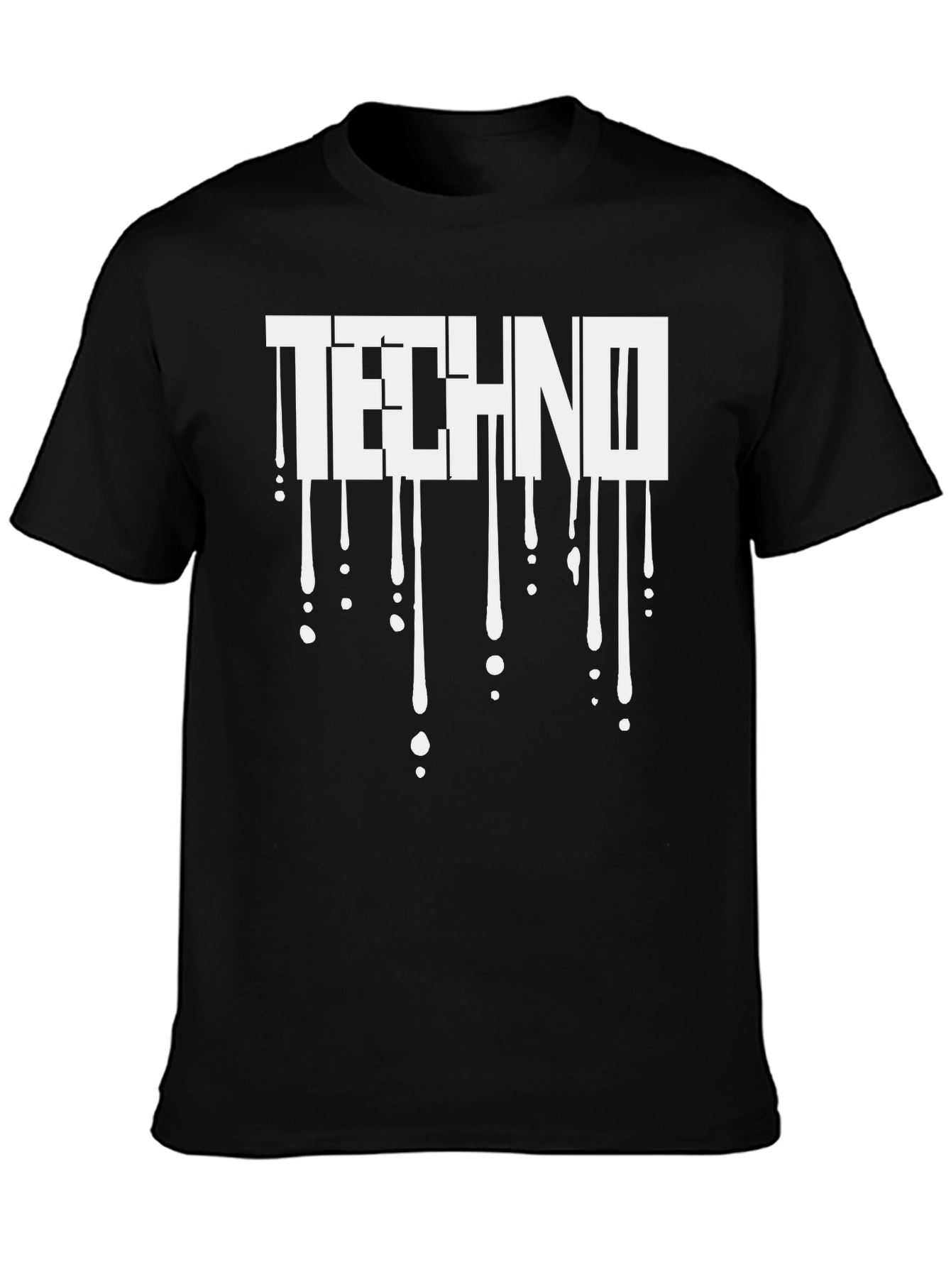 Techno Drip Graphic T-Shirt - Black