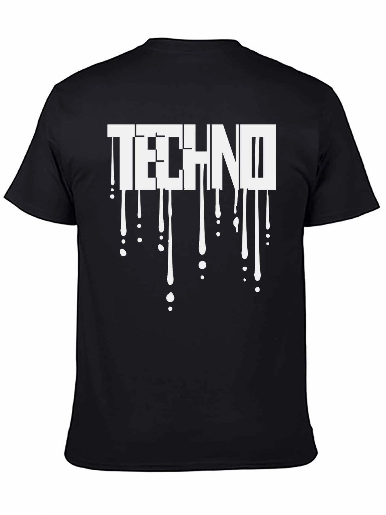 Techno Drip Graphic T-Shirt - Black
