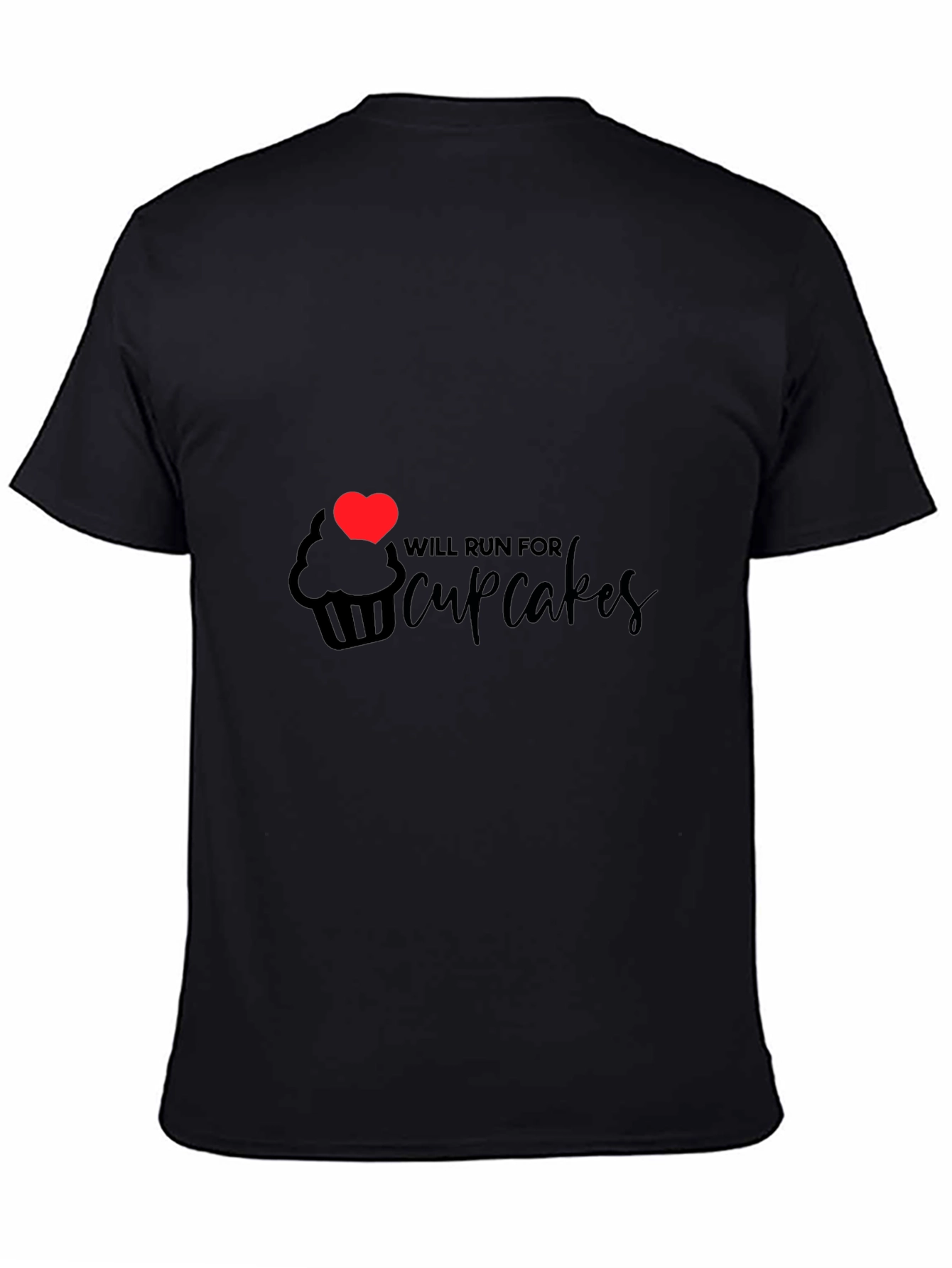 Will Run for Cupcakes Black T-Shirt