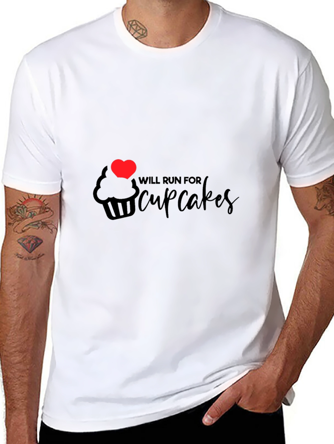 Will Run for Cupcakes Black T-Shirt