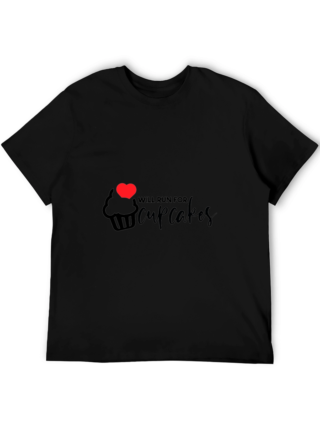 Will Run for Cupcakes Black T-Shirt